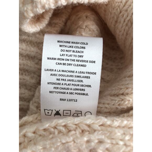 Driftwood Geometric 3D Tassel Pom-Pom Sweater Women's Large Cream NEW - Picture 7 of 9